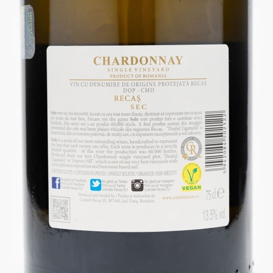 Vin alb sec Chardonnay, 13.5%, 0.75l