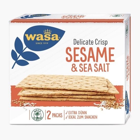 Pâine crocantă cu susan și sare de mare Delicate Crisp, 190g