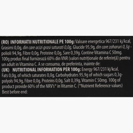 Bomboane fără zahăr cu aromă de lămâie 32g