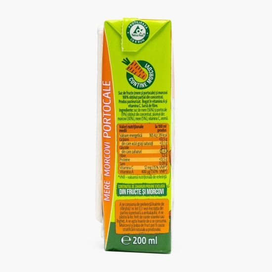 Suc 100% mere, morcovi, portocale 200ml