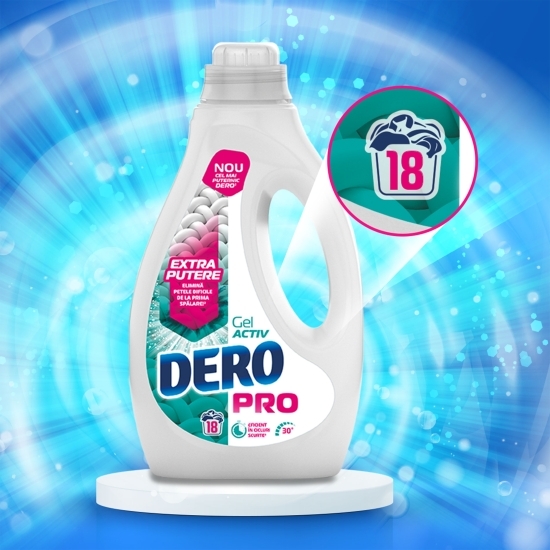 Detergent de rufe lichid Pro Gel Activ, 18 spălari, 0.9l