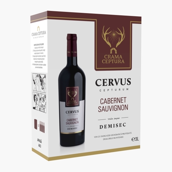 Vin roșu demisec Cervus Cabernet Sauvignon, 13.5%, bag in box 3l