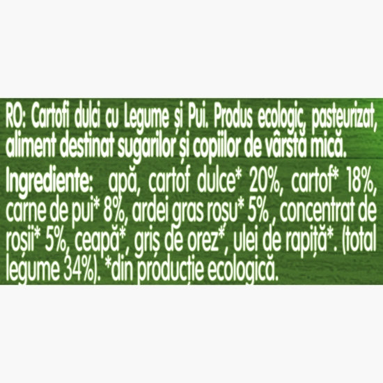 Cartofi dulci cu pui și legume eco, +10 luni, 190g