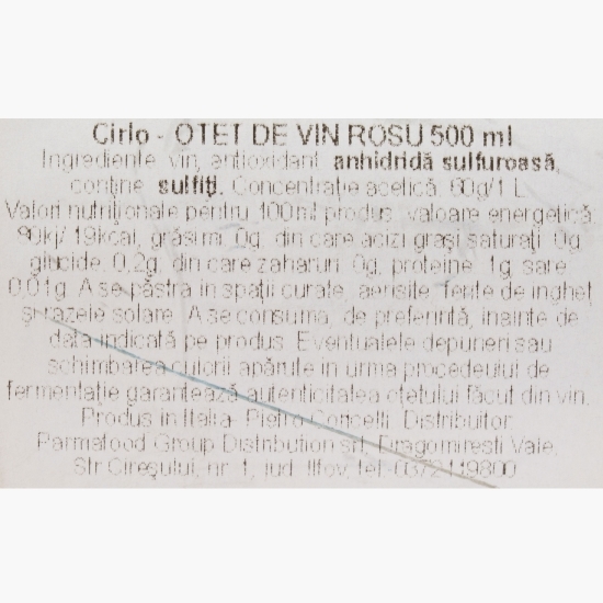 Oțet din vin roșu 500ml