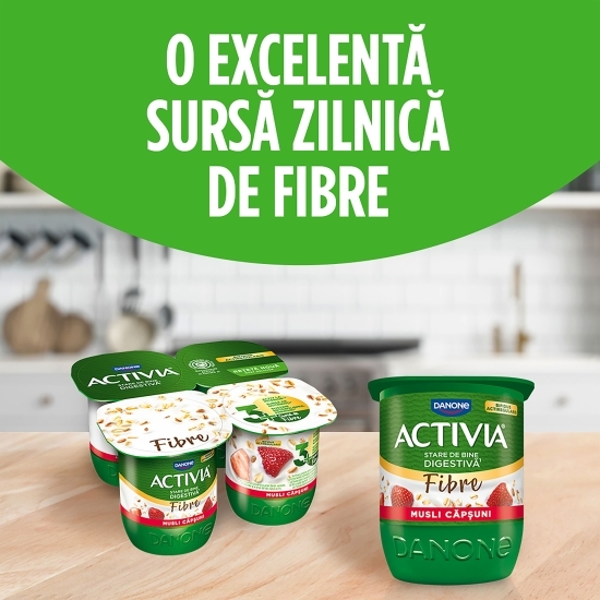 Iaurt cu musli și căpșuni 125g