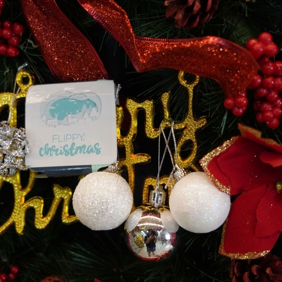 Set 20 ornamente de brad Glob: alb/argintiu, cutie 4cm x 20cm x 16cm