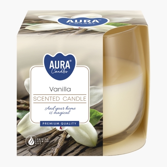 Lumânare pahar cu aromă de vanilie