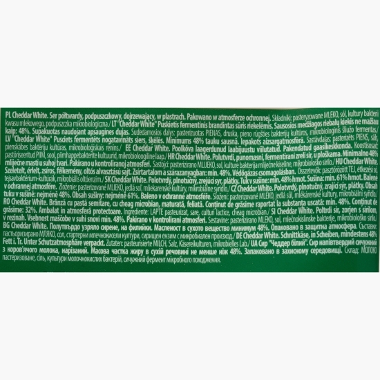 Brânză Cheddar White (alb) felii, 150g