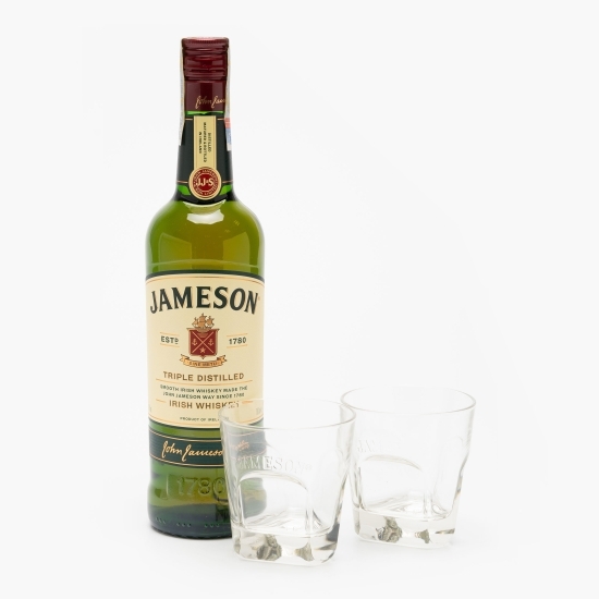 Whiskey irlandez 40% alc. 0.7l + 2 pahare