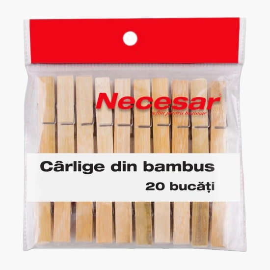 Cârlige rufe din bambus 20 bucăți