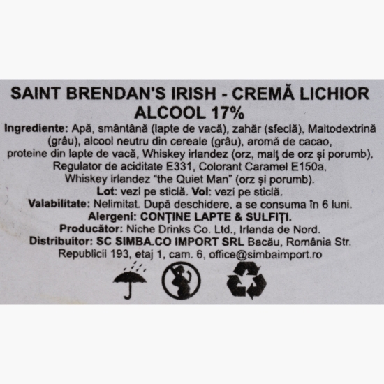 Lichior cremă Irish Cream, 17% alc., 0.7l