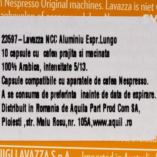 Capsule cafea Lungo, compatibile Nespresso, 10 băuturi