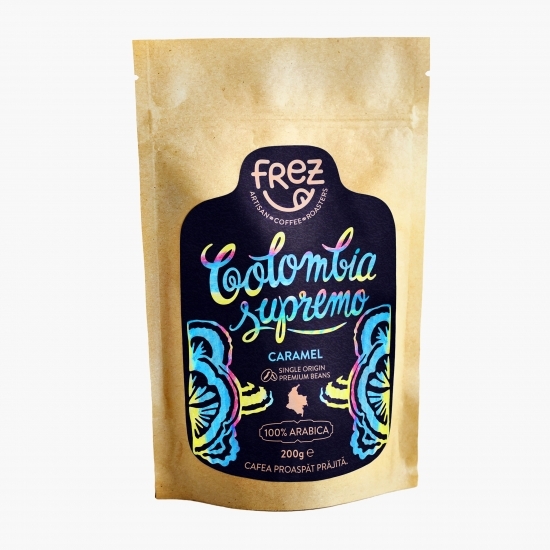 Cafea boabe prăjită 100% Arabica Colombia Supremo 200g