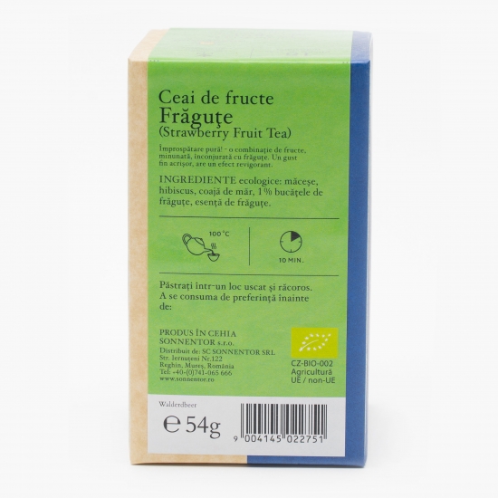 Ceai de fructe frăguțe eco 18 plicuri