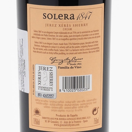 Vin roșu dulce fortificat Solera 1847 Jerez (Sherry), 18%, 0.75l