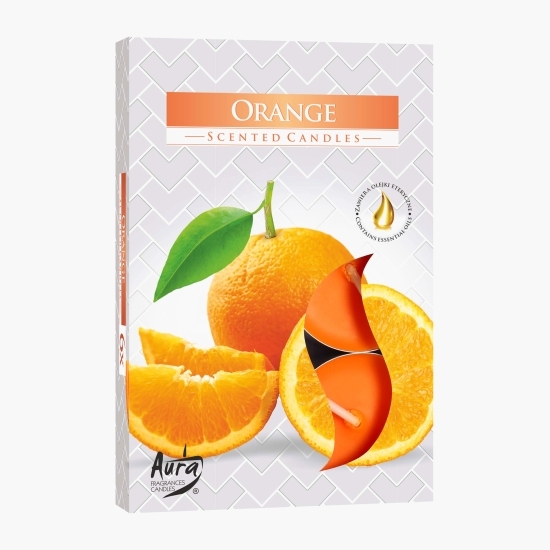 Lumânari parfumate pastilă aromă portocale, 6 bucăți/cutie