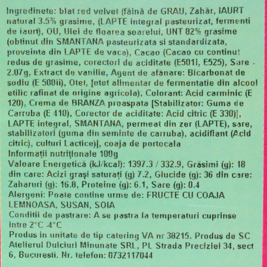 Prăjitură Red Velvet 250g