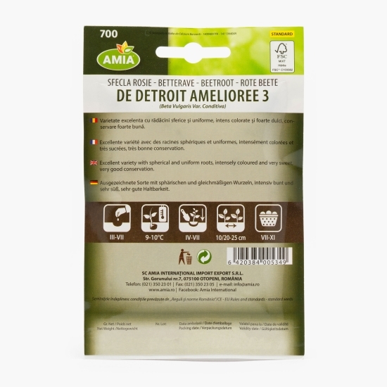 Semințe sfeclă roșie de Detroit Amelioree 3, 5g