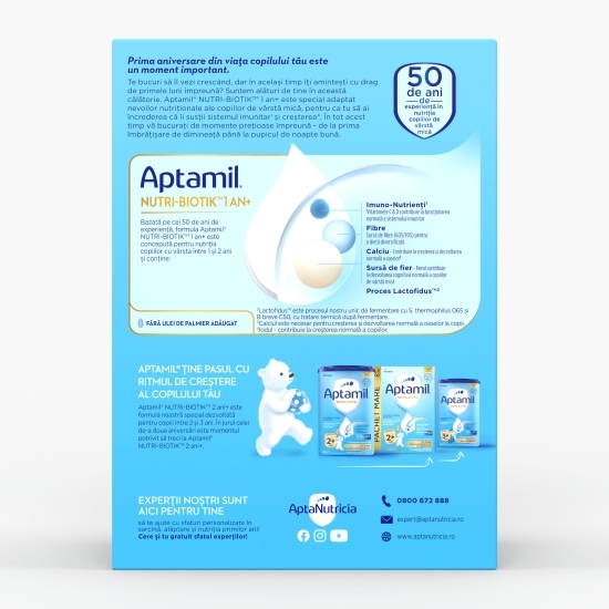 Formulă de lapte praf NUTRI-BIOTIK 1+, 1-2 ani, 1.200g