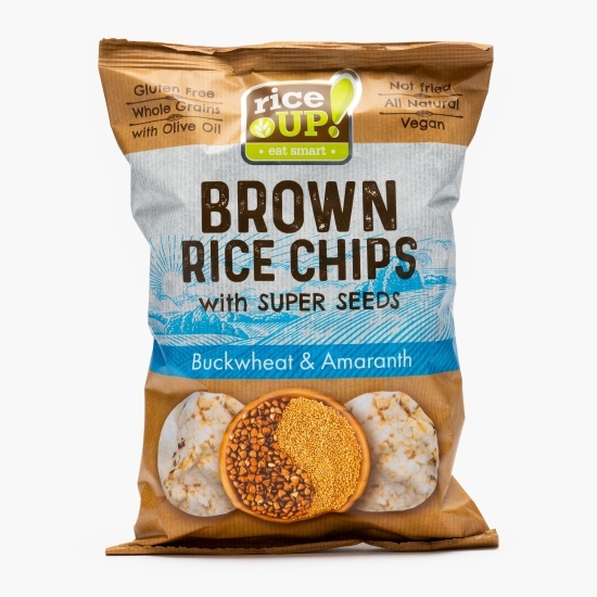Chips de orez brun cu amarant și hrișcă 60g