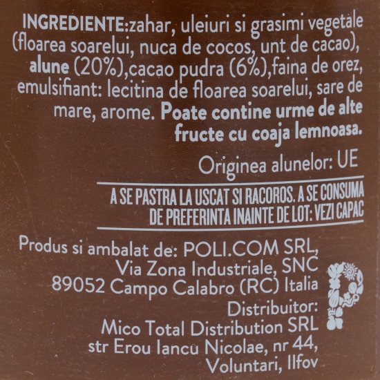 Cremă tartinabilă vegană cu alune de pădure 240g