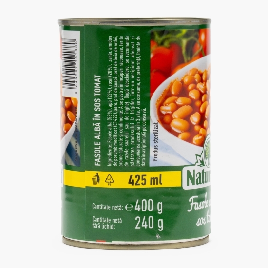 Fasole albă în sos tomat la conservă 400g
