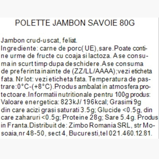 Jambon Savoie 80g