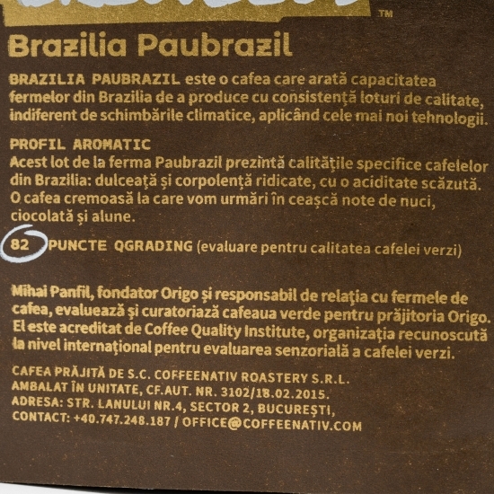 Cafea de specialitate boabe Brazilia Paubrazil 250g