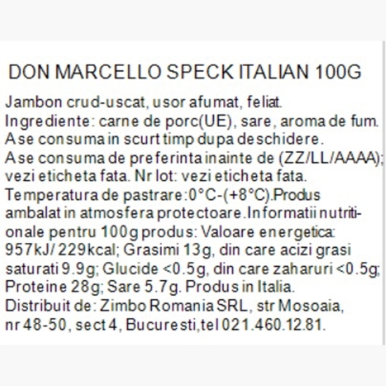 Speck italian 100g
