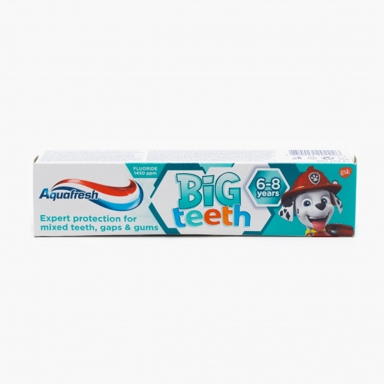 Pastă de dinți cu fluor Big Teeth, pentru copii 6-8 ani, 50ml