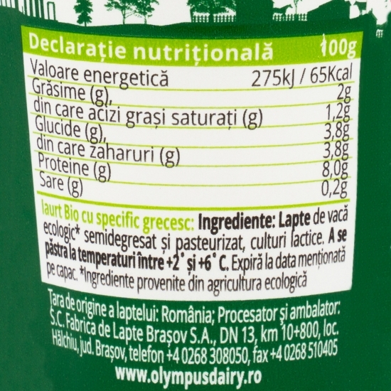 Iaurt eco cu specific grecesc, 2% grăsime 150g