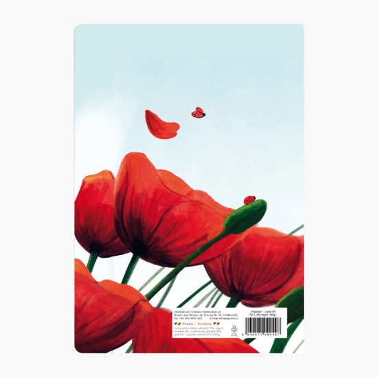 Caiet A5 Poppies tip 1, 24 file, 90g