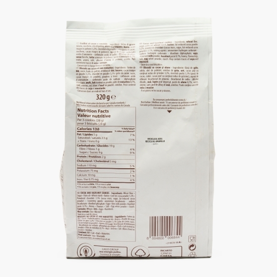 Biscuiți cu cacao și alune, 320g