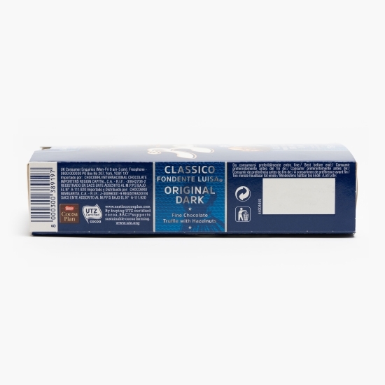 Praline ciocolată neagră umplutură alune de pădure 175g