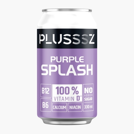 Băutură carbogazoasă cu vitamine Purple Splash, cu aromă de pară și lavandă, fără zahăr adăugat, doză 0.33l
