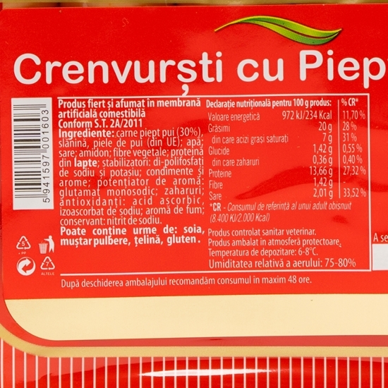 Crenvurști cu piept de pui 470g