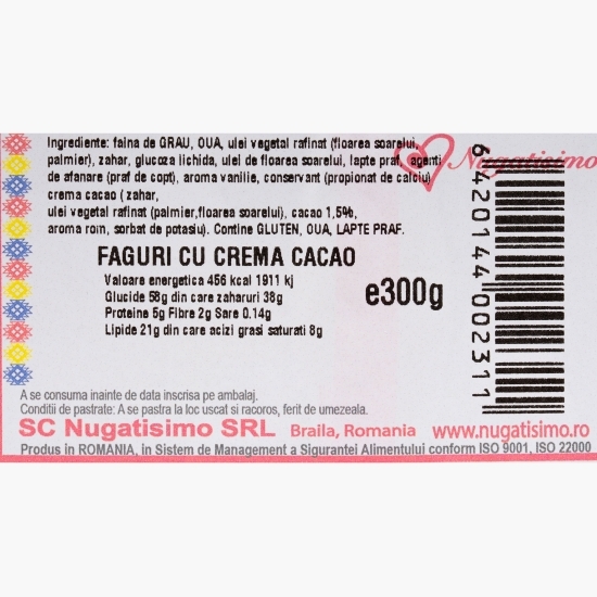Faguri cu cremă de cacao 300g