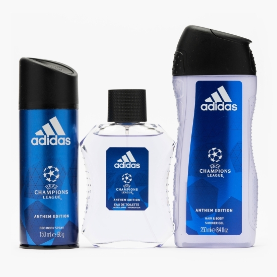 Set cadou Uefa Anthem (Apă de toaletă 100ml + Deodorant 150ml + Gel de duș 250ml)
