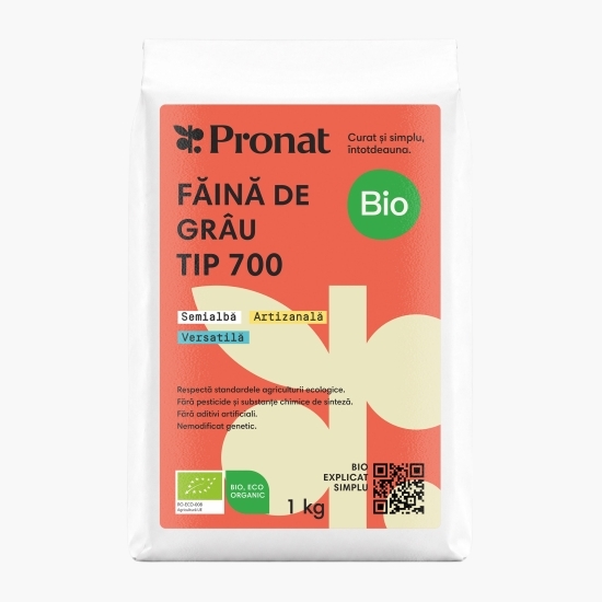 Făină eco albă de grâu, tip 700, 1kg