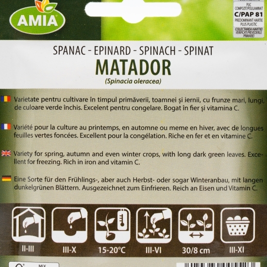 Semințe spanac Matador 10g