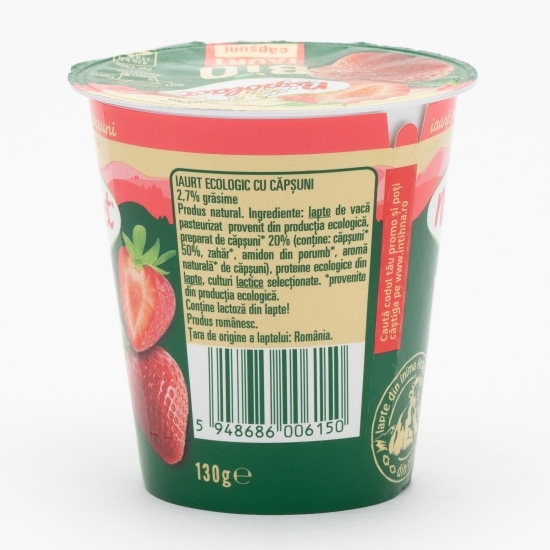 Iaurt eco căpșuni 2.7% grăsime 130g