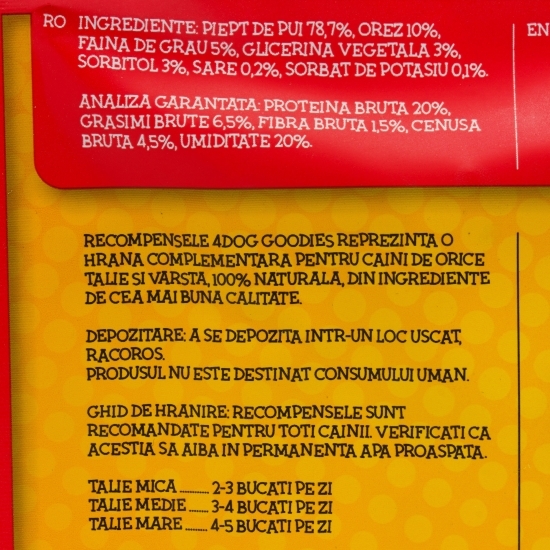 Recompense pentru câini 100g, sticks cu pui și orez