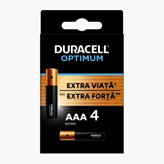 Baterii alcaline Optimum AAA, 4 buc