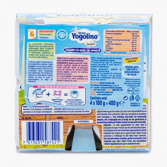 Desert cu vanilie, 6-36 luni 4x100g