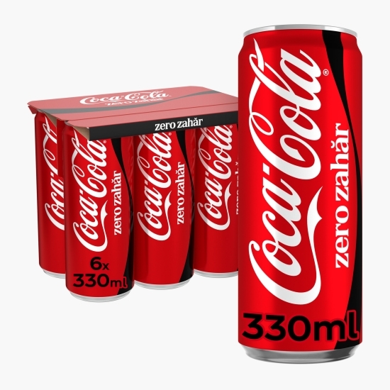 Băutură carbogazoasă cola zero zahăr, doză 6x330ml