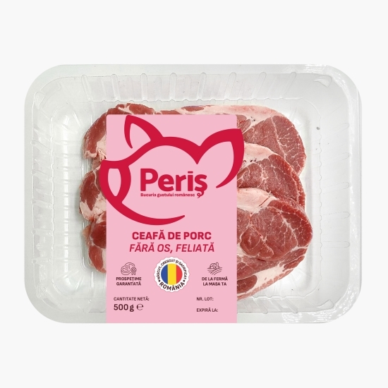 Ceafă de porc feliată, fără os 500g