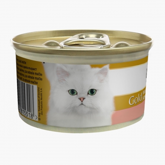 Hrană umedă pentru pisici, 85g, Mini fileuri în sos cu pui și somon