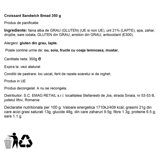 Pâine Croissant 350g