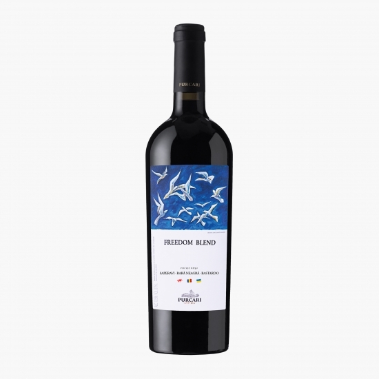 Vin roșu sec Saperavi & Rară Neagră & Bastardo Freedom Blend, 13.5%, 0.75l