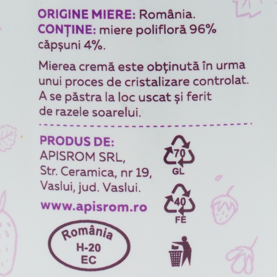 Miere cremă cu căpșuni 280g